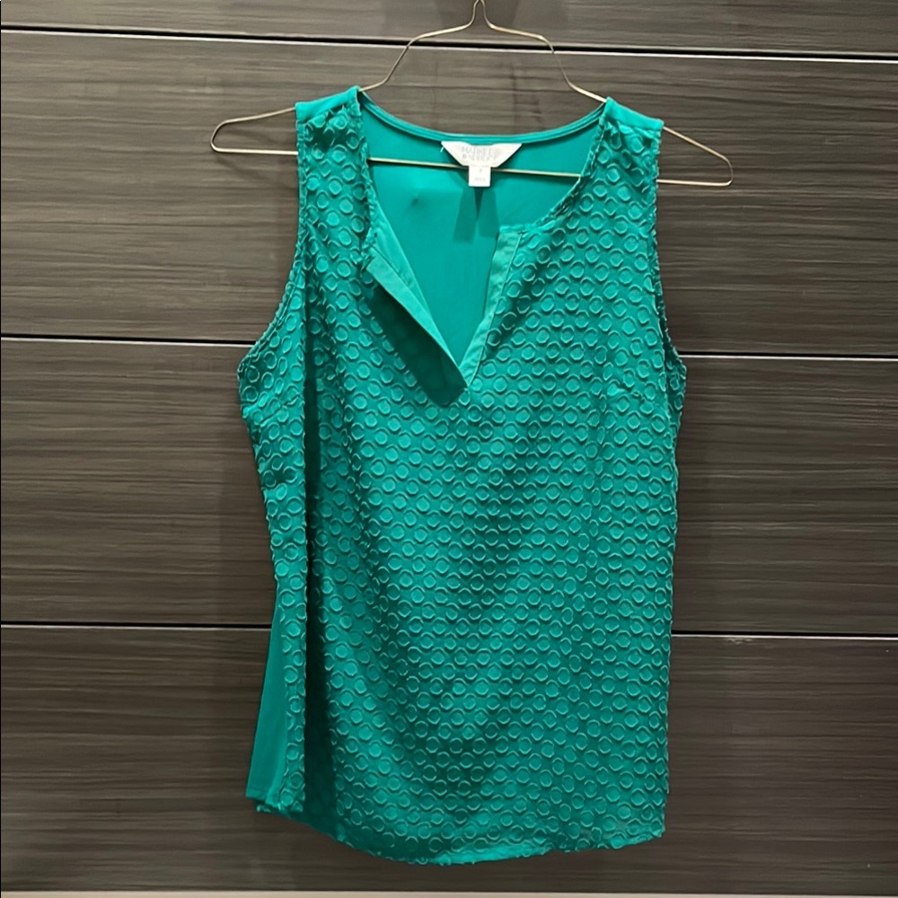 Market & Spruce Turquoise Sleeveless Textured Blouse